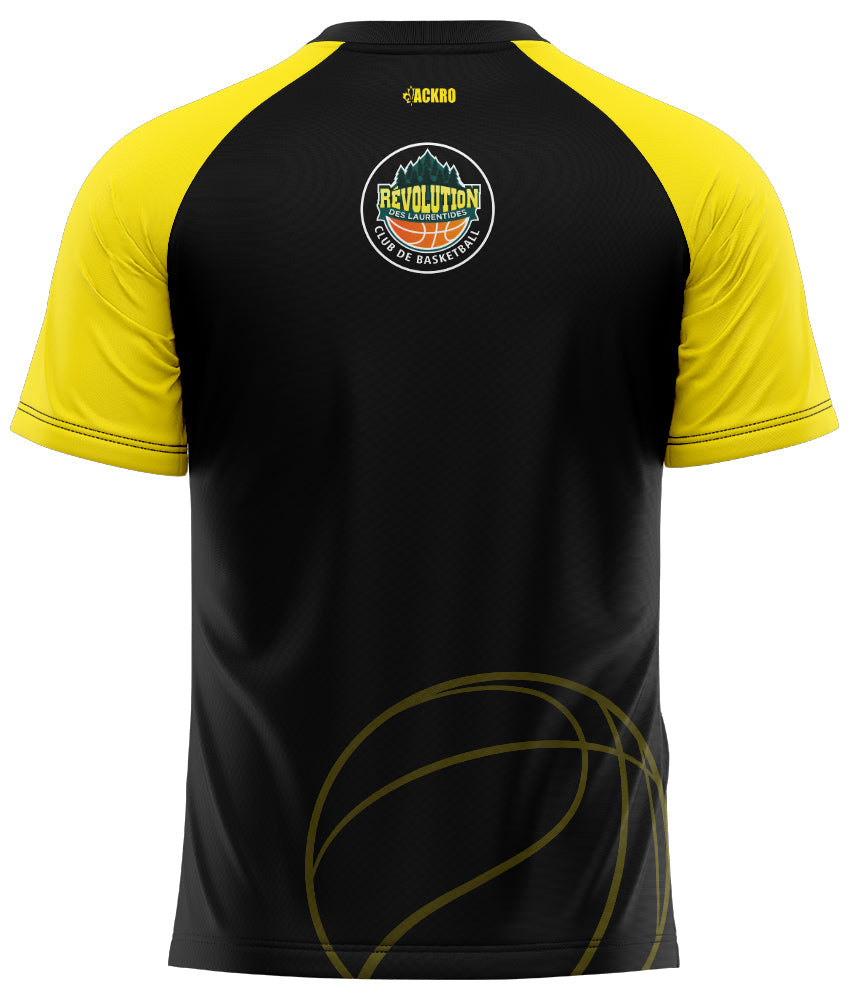 T-Shirt Jour de match - Noir/Jaune - Club de Basketball Révolution