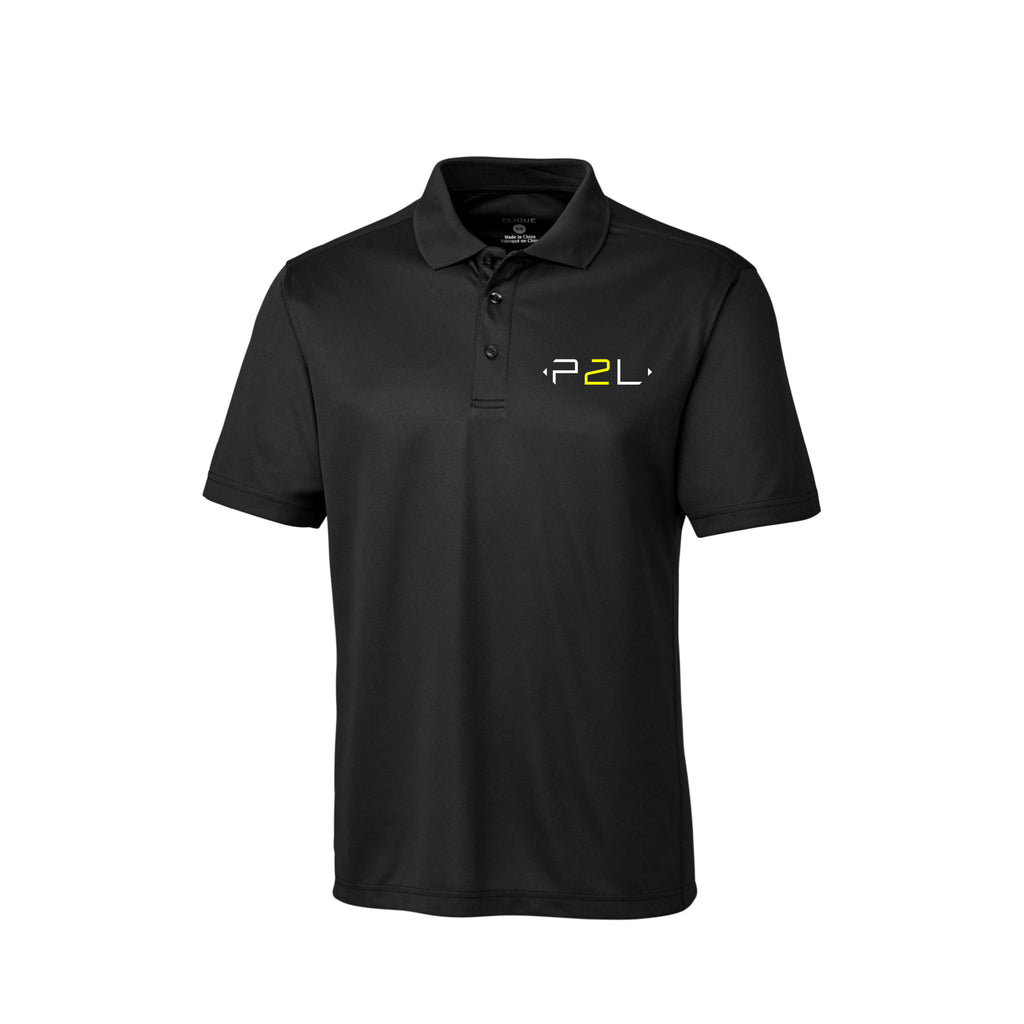 Polo Noir logo au coeur blanc & jaune - P2L