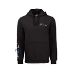 Kangourou Noir logo blanc & bleu au coeur & manche droite - P2L