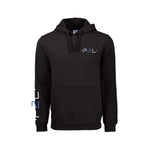 Kangourou Noir logo blanc & bleu au coeur & manche droite - P2L