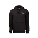 Kangourou Noir logo blanc & jaune au coeur & manche droite - P2L
