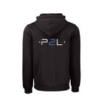 Kangourou Noir logo blanc & bleu au coeur & dos - P2L