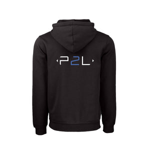 Kangourou Noir logo blanc & bleu au coeur & dos - P2L