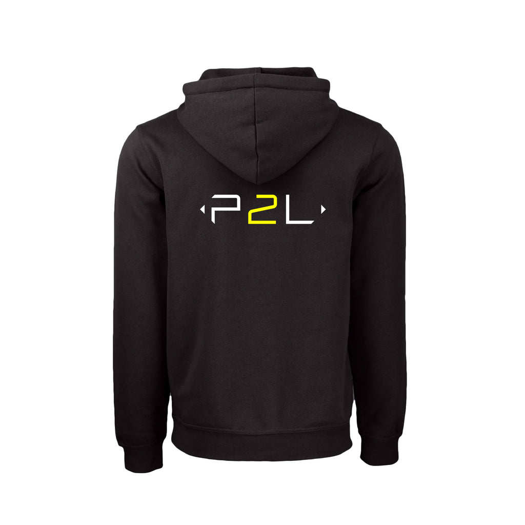 Kangourou Noir logo blanc & jaune au coeur & dos - P2L
