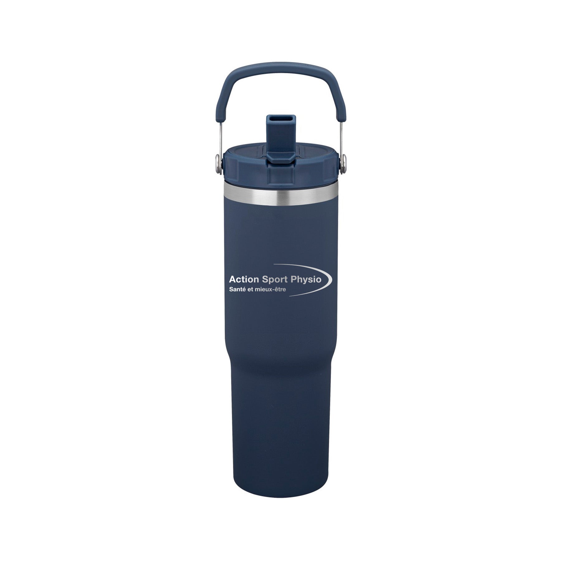 Bouteille d'eau bleu 28 oz avec paille - Action Sport Physio