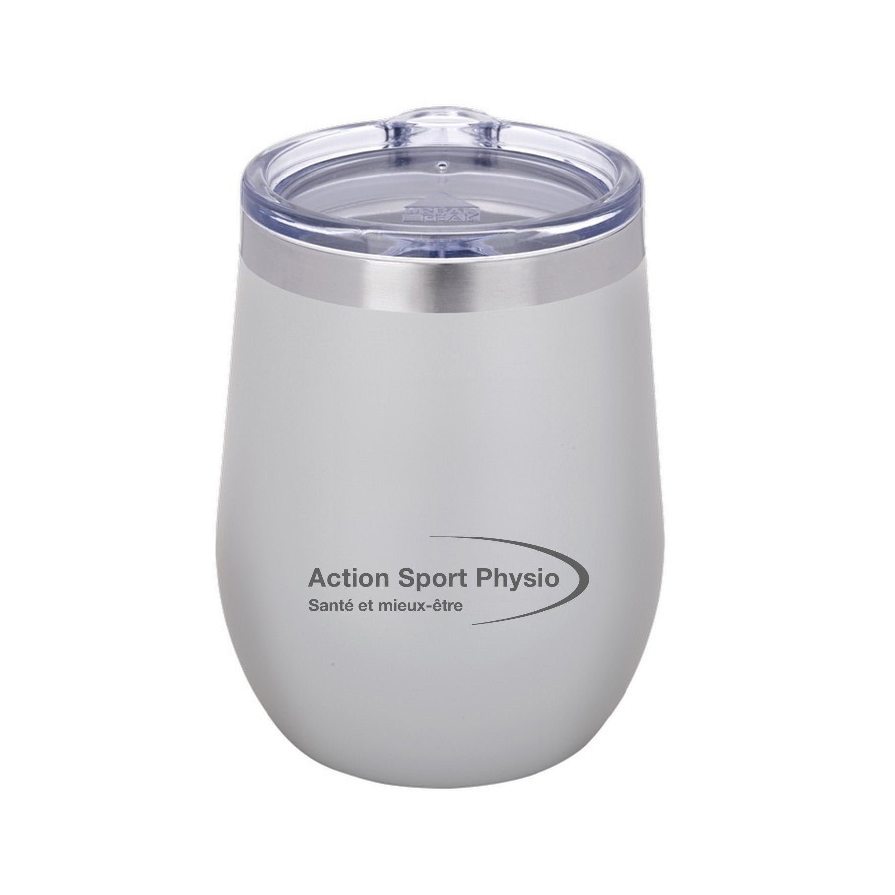 Verre argent de 15 oz avec couvercle clair  - Action Sport Physio