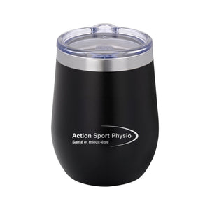 Verre noir de 15 oz avec couvercle clair  - Action Sport Physio