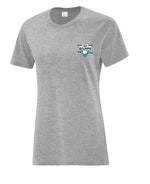 T-Shirt de coton gris chiné logo sport bleu - ESNE