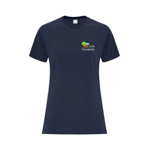 T-shirt de coton marine - Logo École - École L'Orée-des-Bois