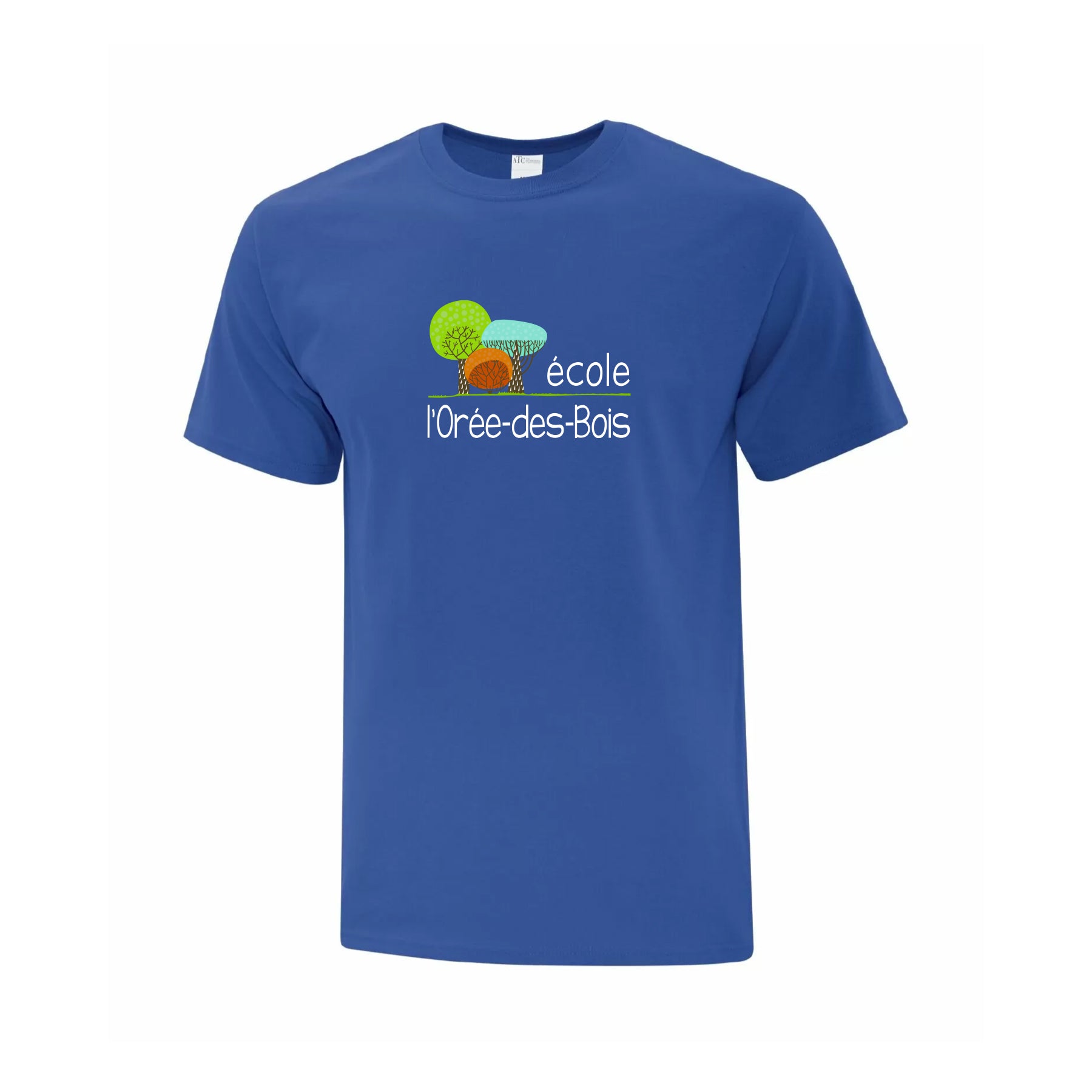 T-shirt de coton royal - logo école - École L'Orée-des-Bois