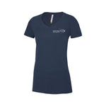 T-shirt col V - 100% coton marine - Action Sport Physio