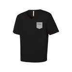 T-shirt à poche Noir col V - P2L