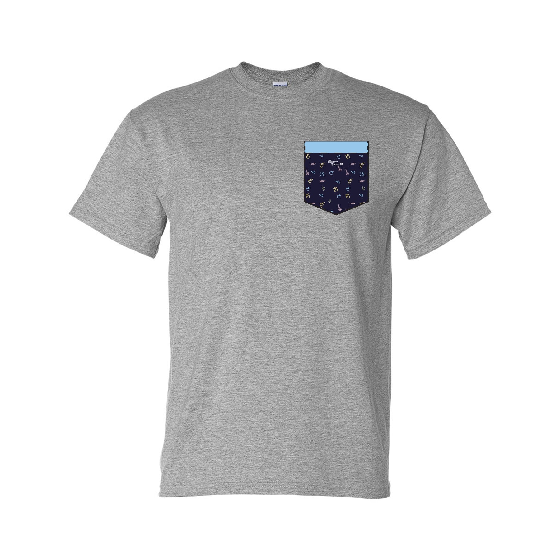 T-Shirt Gris avec poche marine & bleu - CSSMI
