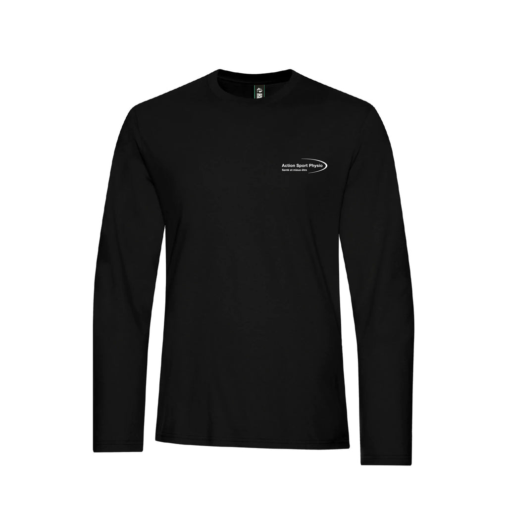 Manche longue coton doux noir - Action Sport Physio