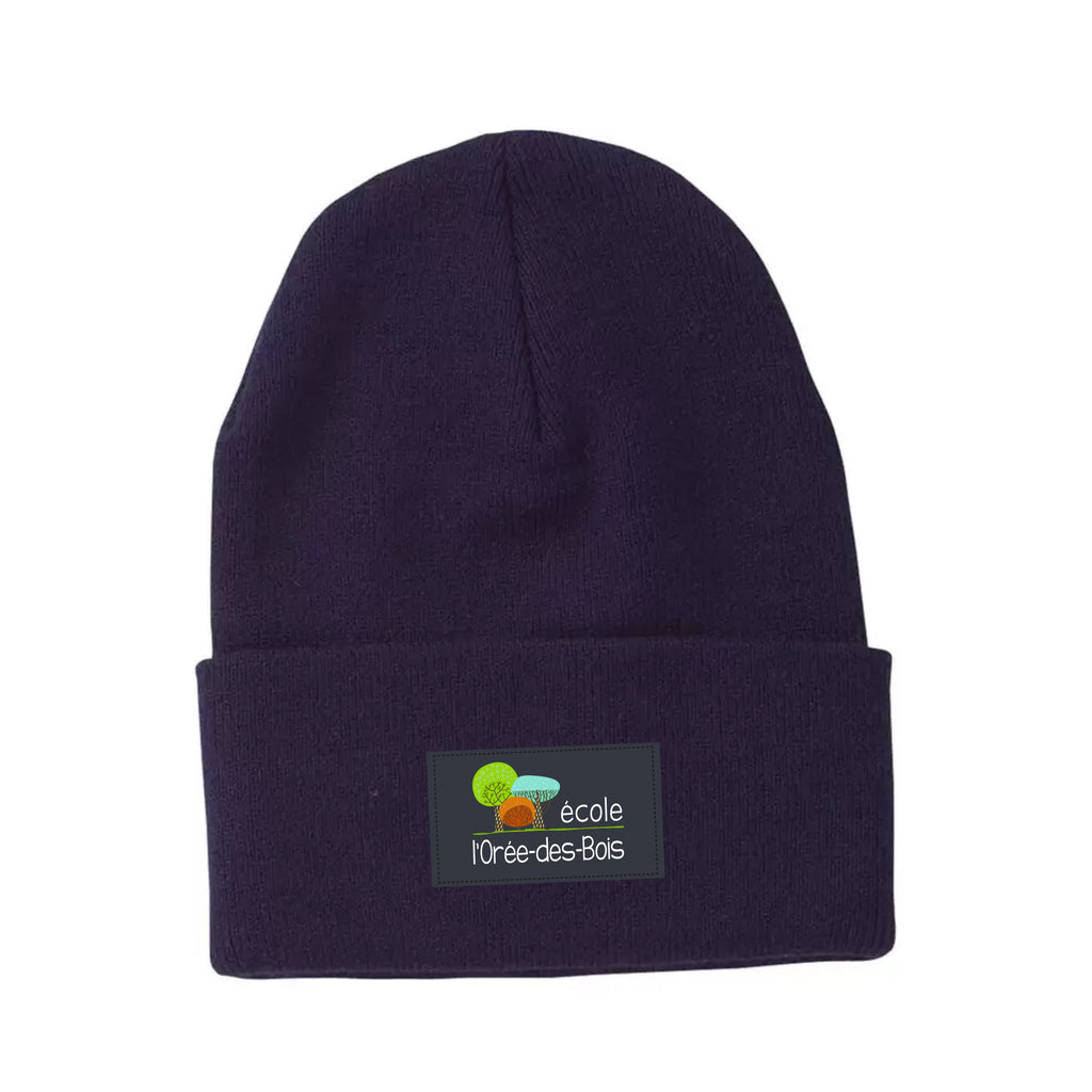 Tuque avec rebord marine - Logo École - École L'Orée-des-Bois