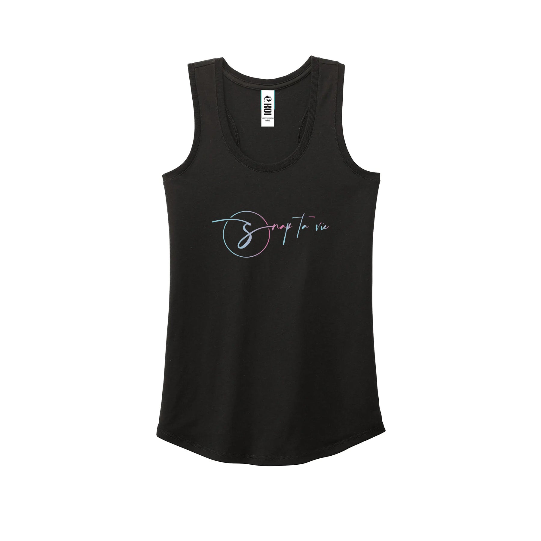 Camisole femme noire logo au devant - Snap Ta Vie