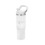 Bouteille d'eau blanche 28 oz avec paille - Snap Ta Vie