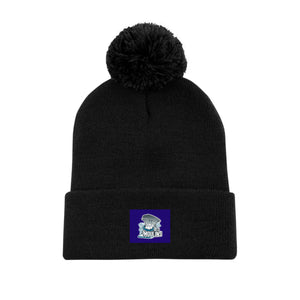 Tuque noir avec pompon  - Des Moulins