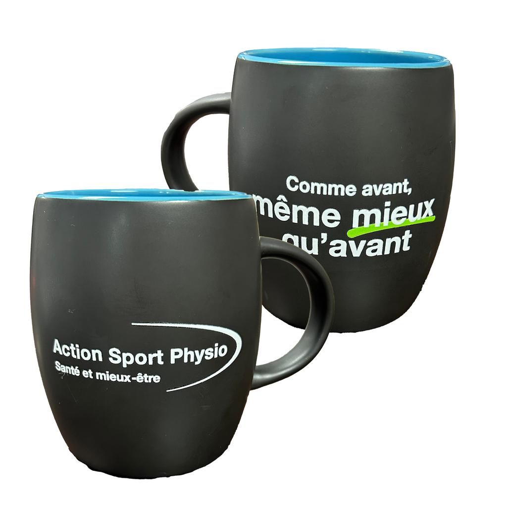 Tasse noir intérieur bleu ciel - Action Sport Physio