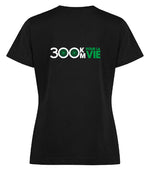 T-shirt coton Noir - Logo Vert - 300 km pour la VIE