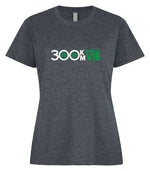 T-shirt coton Gris chiné - Logo Vert - 300 km pour la VIE