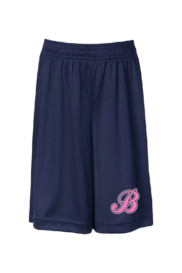 Short de sport marine -Logo rose - BB