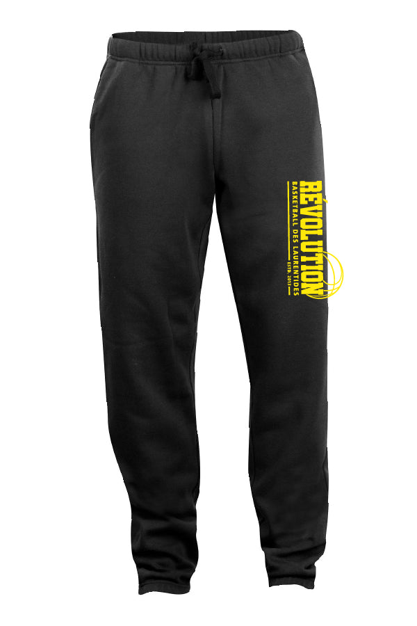 Pantalon jogging Noir - logo jaune  - Club de Basketball Révolution