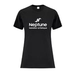 T-shirt noir en coton  - Neptune