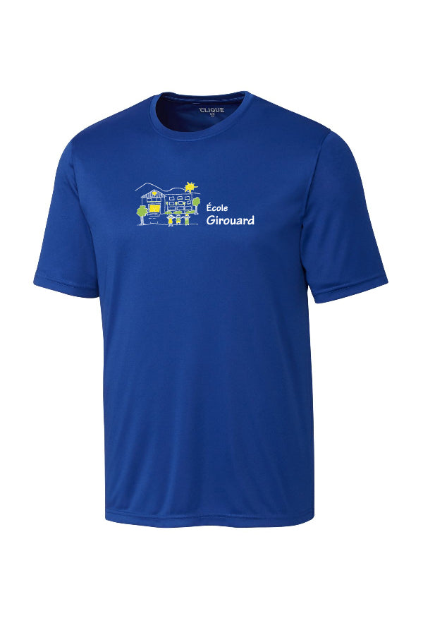 T-shirt tissu technique bleu - École Girouard