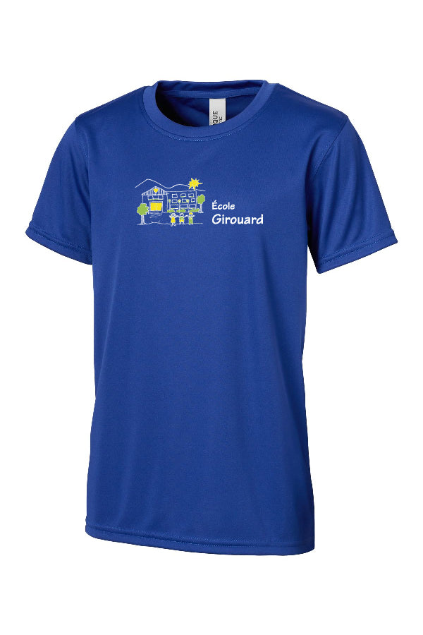 T-shirt tissu technique bleu - École Girouard
