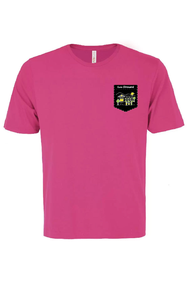 T-shirt framboise avec 3 choix de poche  - École Girouard