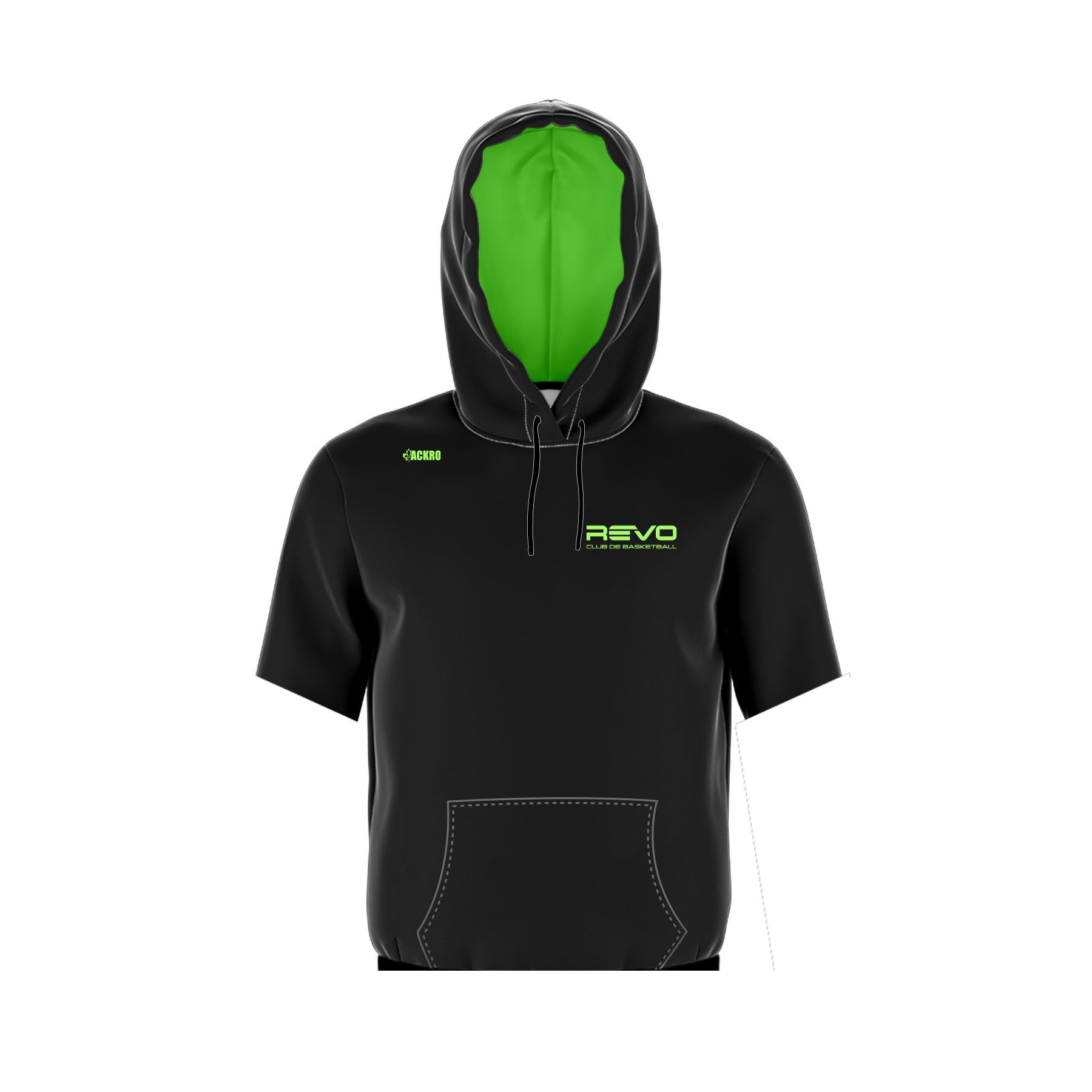 Hoodie manche courte léger - Club de Basketball REVO