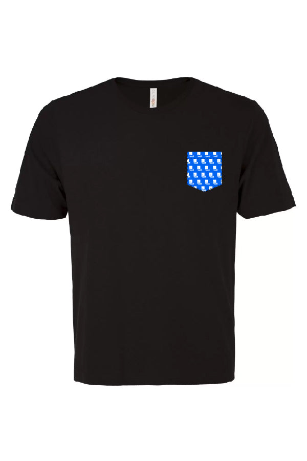 T-shirt noir à poche bleu - IRIC