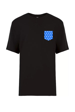 T-shirt noir à poche bleu - IRIC