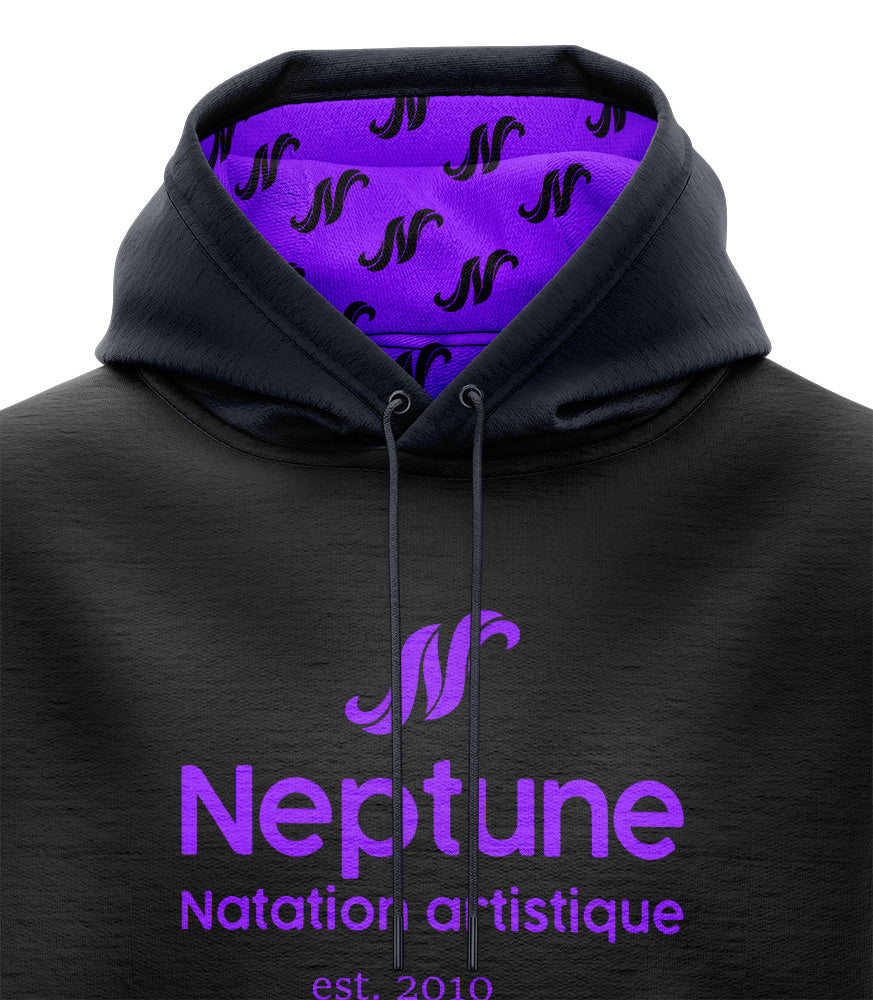 Kangourou noir - Capuchon avec logo - Neptune