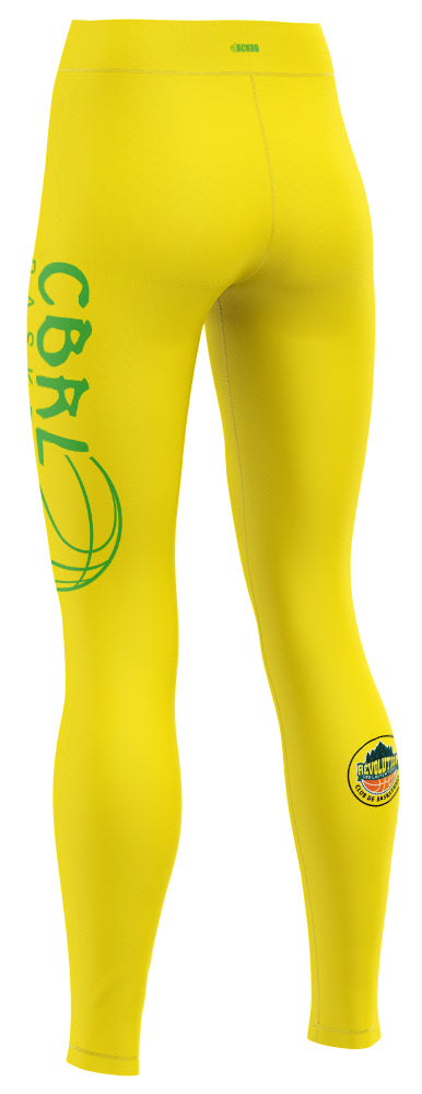 Legging long réversible avec 1 poche - Jaune - Club de Basketball Révolution