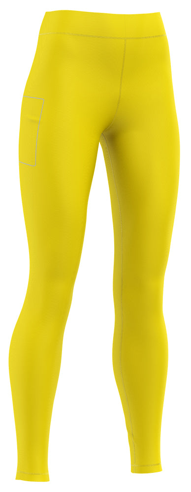 Legging long réversible avec 1 poche - Jaune - Club de Basketball Révolution