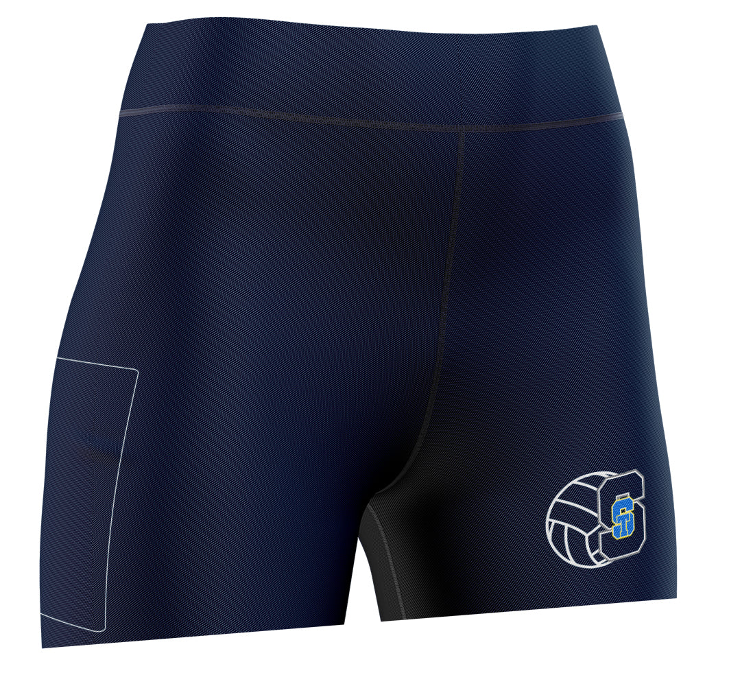 Volleyball short 4'' marine réversible - St-Stan