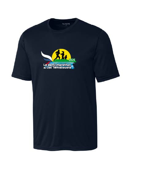 T-shirt technique marine ''Officiel'' du demi-marathon- Fondation persévérance scolaire