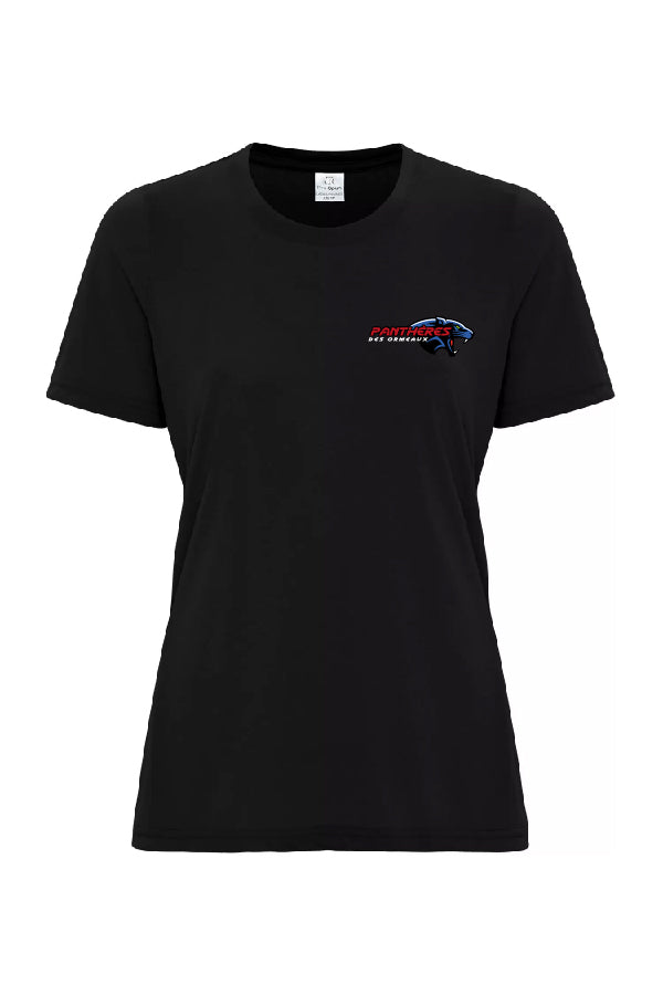 T-shirt 100% polyester noir logo au cœur - EDO Panthères