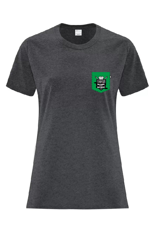 T-shirt chiné foncé avec poche verte - Sainte-Gertrude