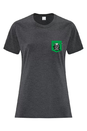 T-shirt chiné foncé avec poche verte - Sainte-Gertrude