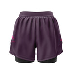 Short athlétique cuissard intégré Mauve - Les Courailleuses