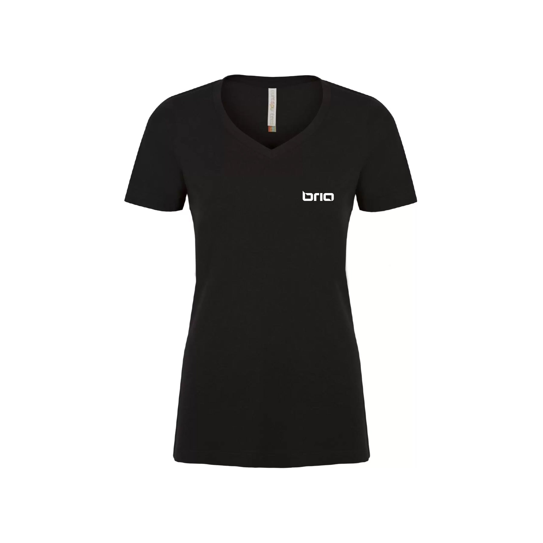 T-shirt noir col V - Logo Brio - Brioconcept