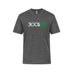 T-shirt coton Gris chiné - Logo Vert - 300 km pour la VIE