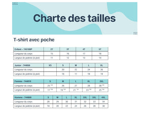 T-shirt avec poche - Collection Jujus - Énergie & Gentillesse  - CHU Sainte-Justine