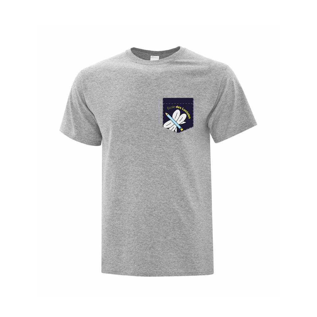 T-shirt gris à poche - École des Lucioles