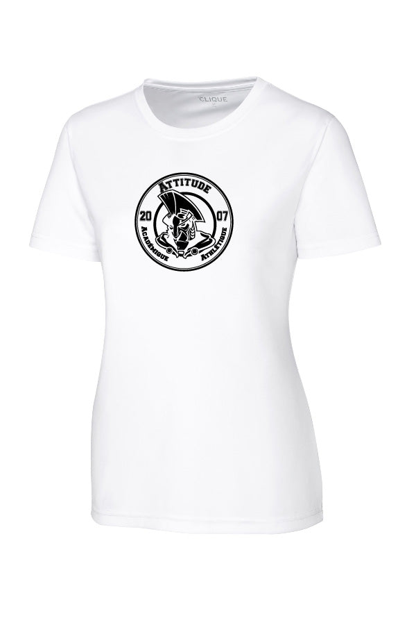 T-shirt technique blanc - Logo rond noir - Ulysse Académie