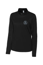 Chandail demi zip noir - Logo rond gris - Ulysse Académie