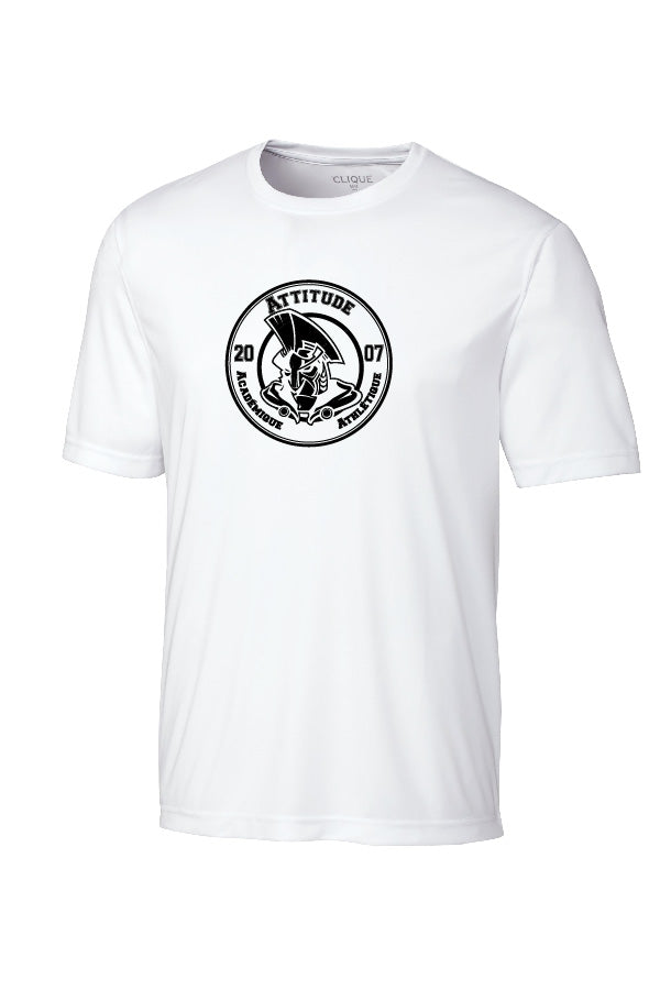 T-shirt technique blanc - Logo rond noir - Ulysse Académie